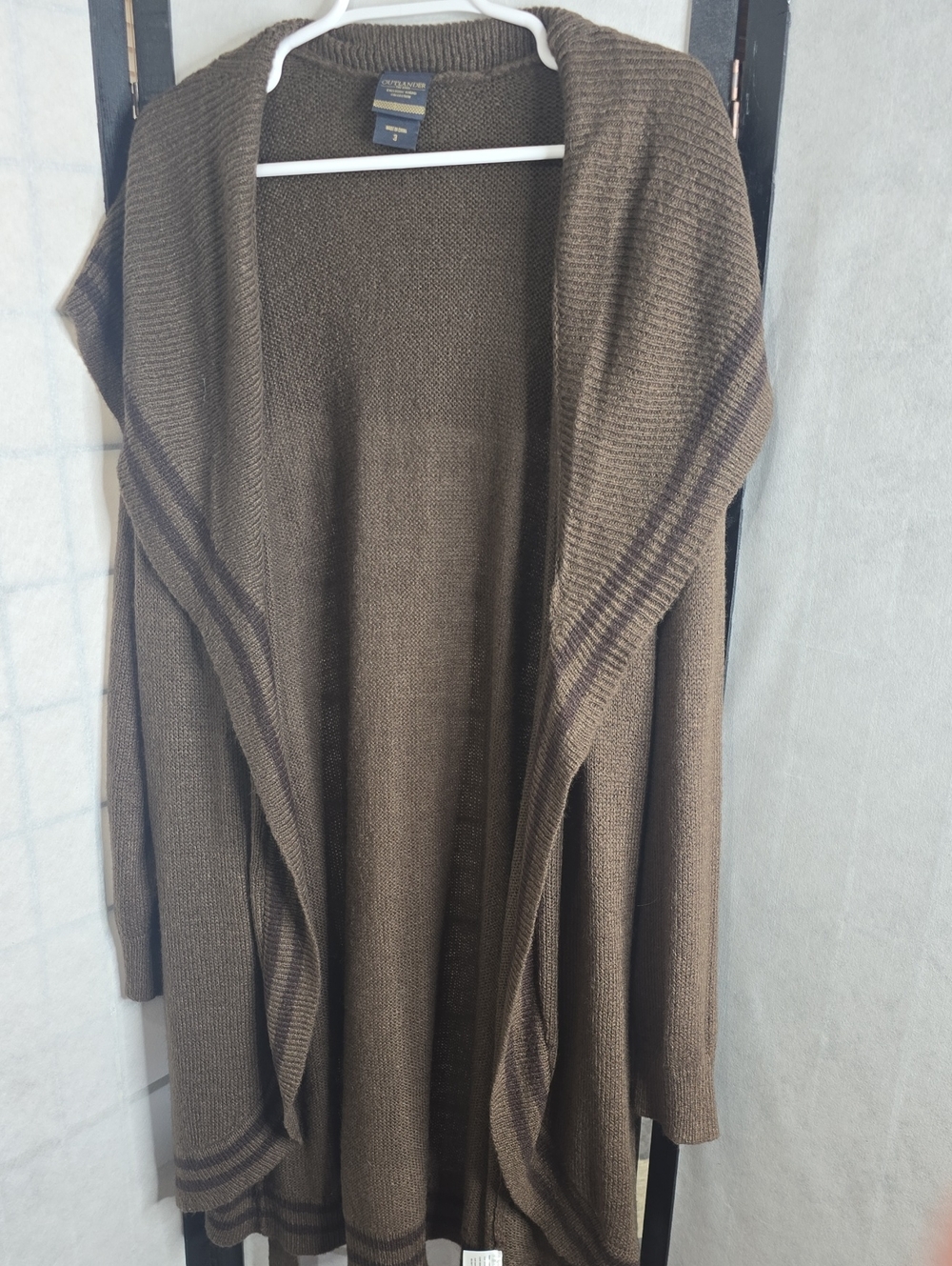 Outlander Women's Open-Front Cardigan - Brown With Tie Belt